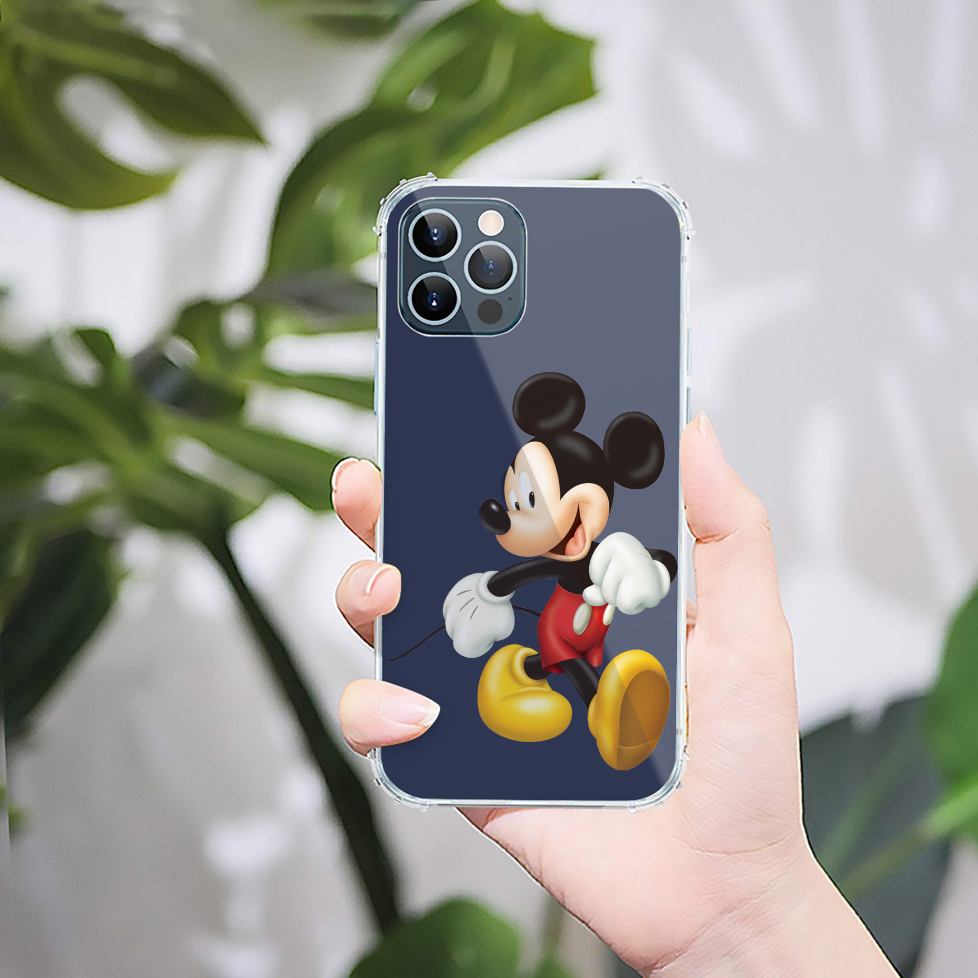 （画像用） ミッキーマウス Mickey Mouse 【iPhone 12シリーズ対応】透明スマホケース（クリアソフトケース）